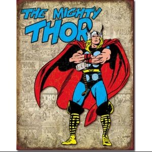 Mighty Thor Tin Sign - "Arms Crossed" USA Made
